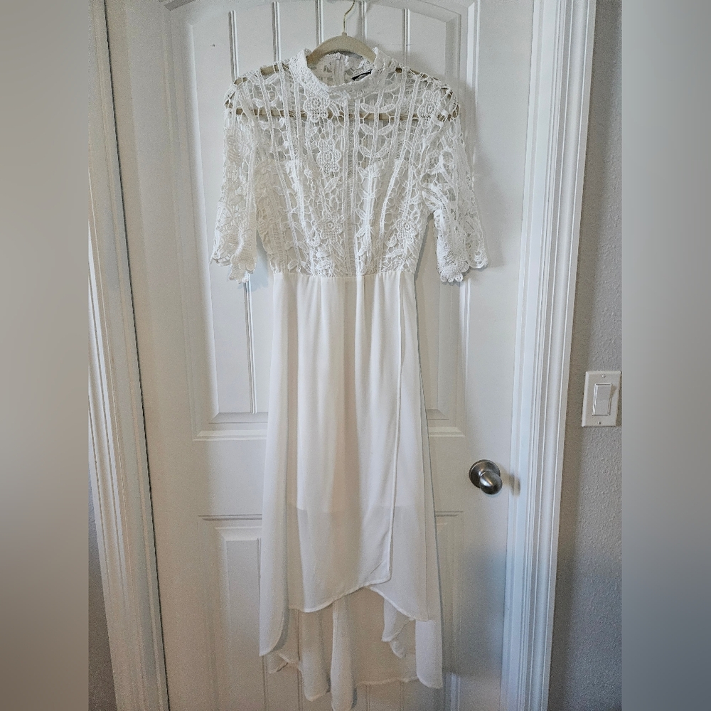 SHEIN White Lace Detail Dress